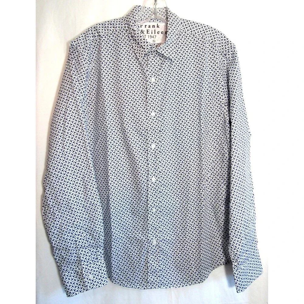 Frank & Eileen Finbar Blue Plane Button Down Long Sleeve Shirt Size Small NWOT